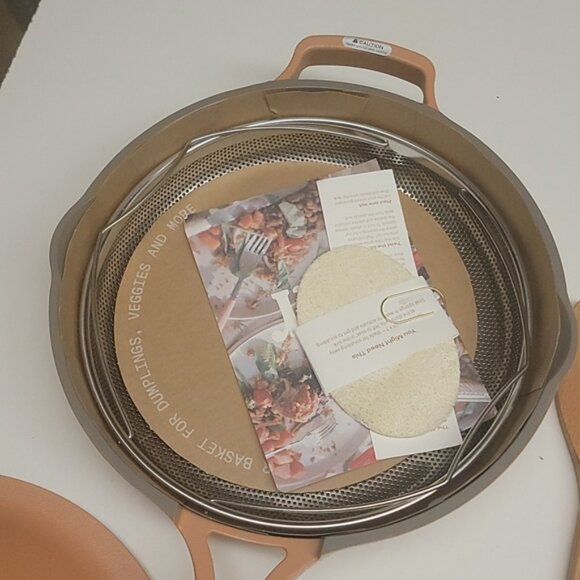 LAST CHANCE! NIB Our Place Always Pan Set w/Basket, Spatula, Sponge PINK Spice - Picture 9 of 11